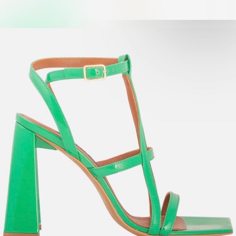 AREA Green Strappy Sandals